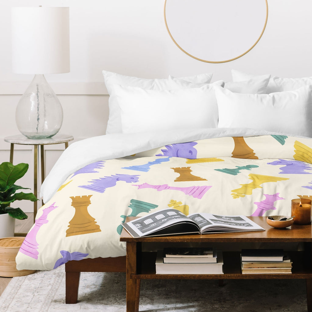 Design by Spark Chess Game Pieces Duvet Cover