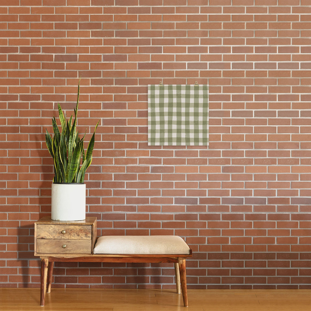 Menina Lisboa Rustic Green Plaid Art Print