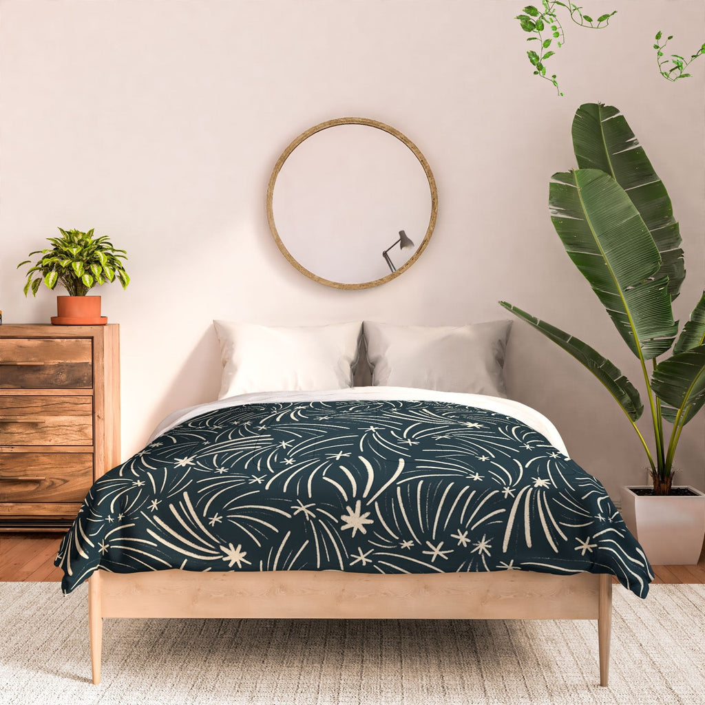Little Om Pattern Shooting Stars blue Comforter