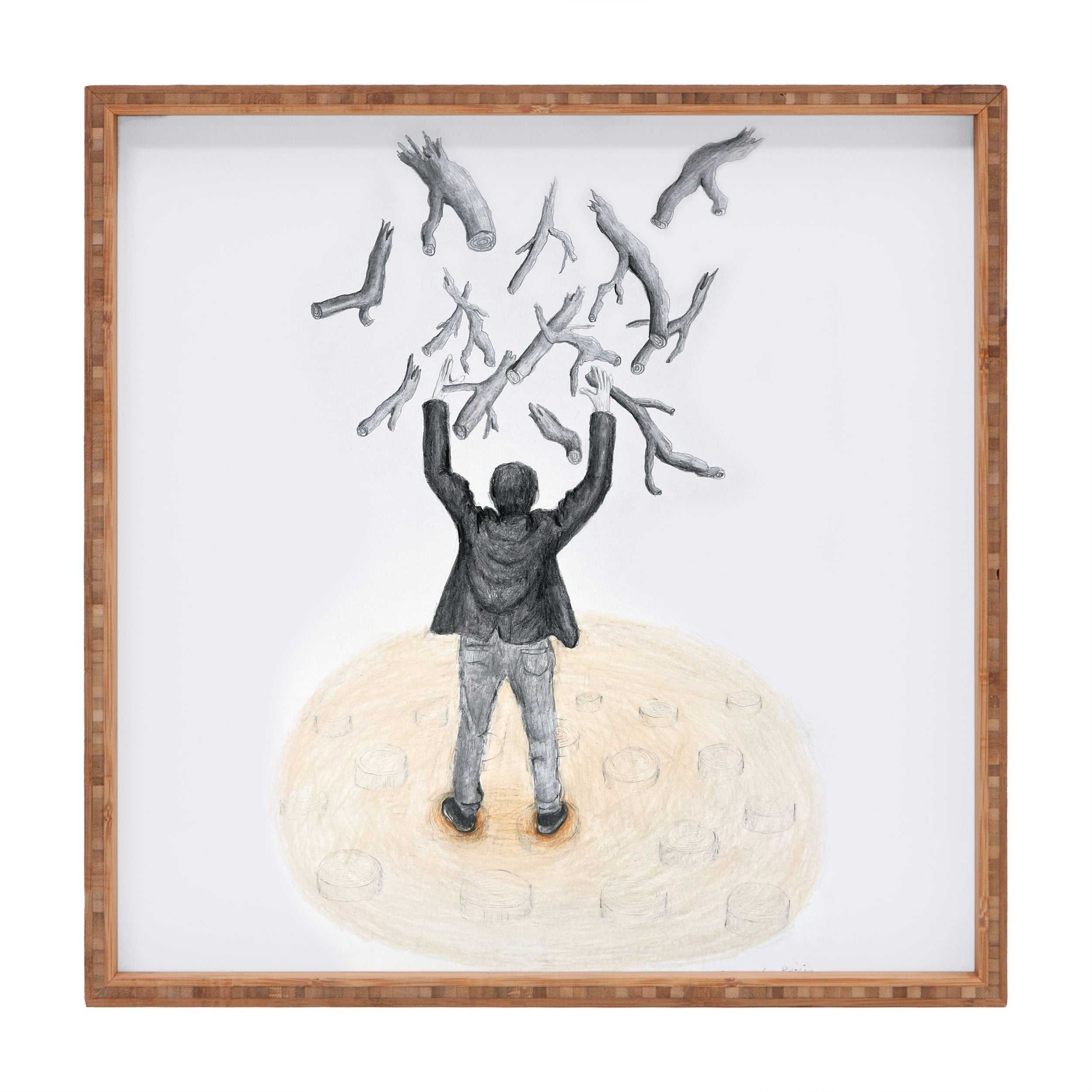 Coco de Paris Wood in the sky Square Tray