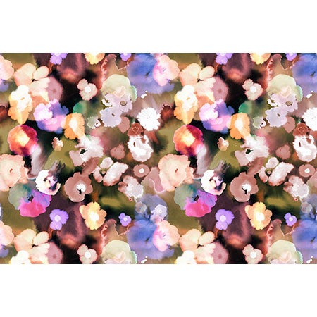 Ninola Design Botanic Retreat Ombre Abstract Watercolor Flowers Pink gold Wall Mural