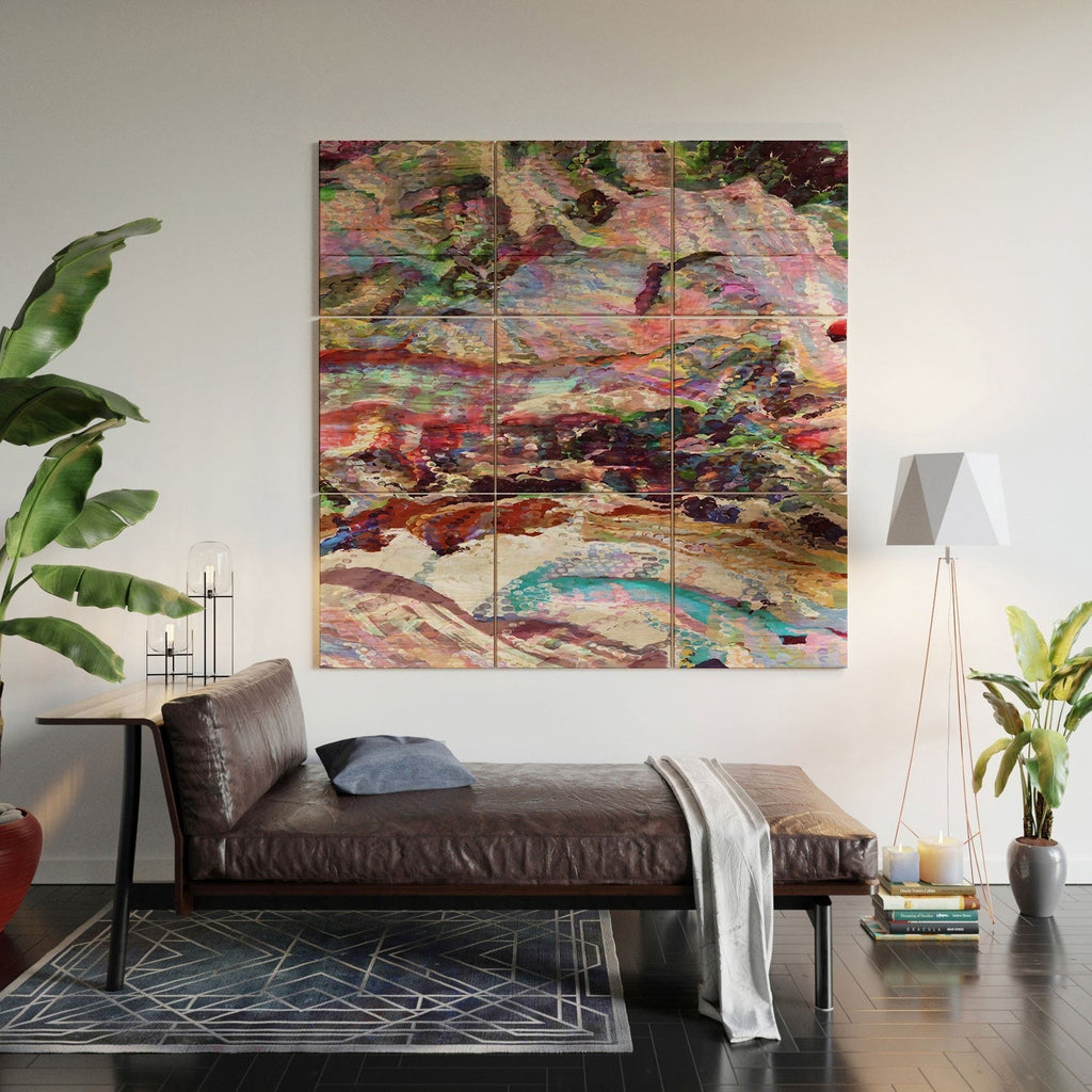 83 Oranges Sequin Haze Wood Wall Mural