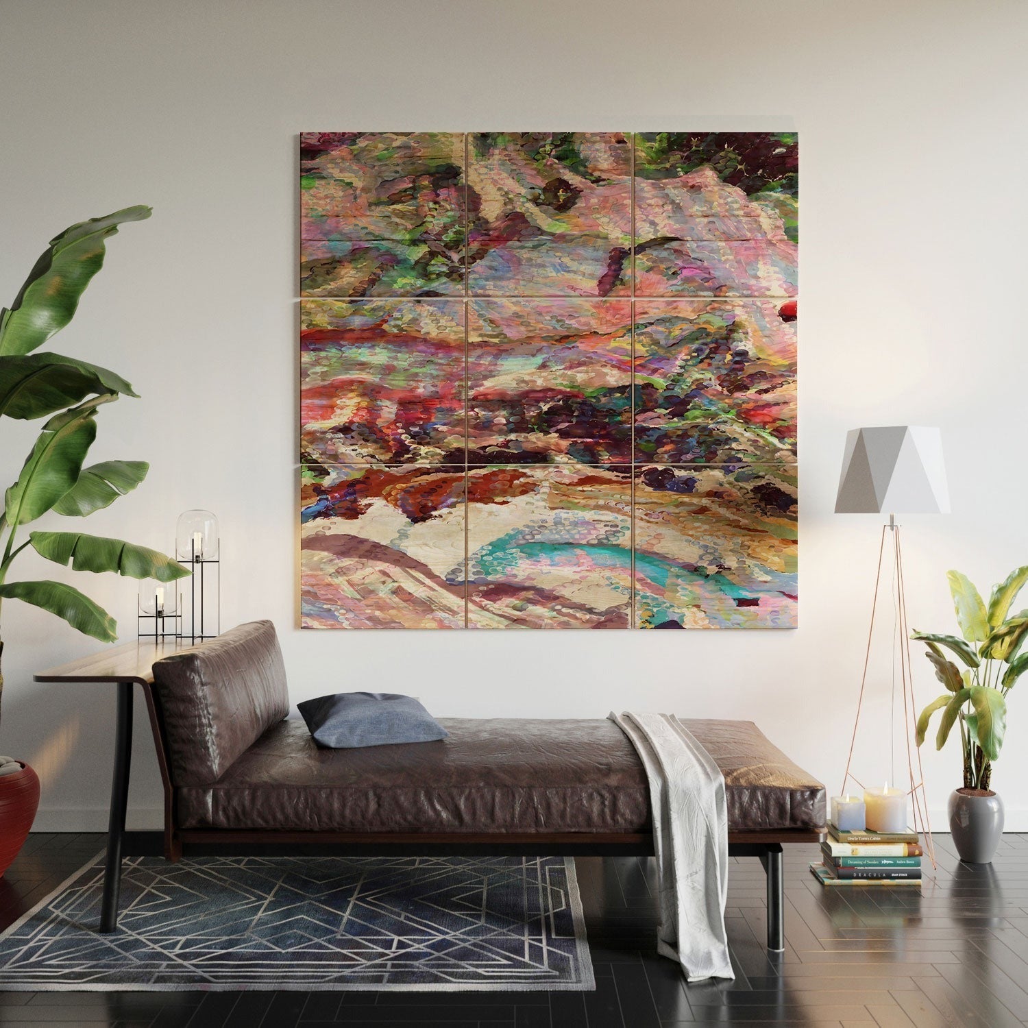 83 Oranges Sequin Haze Wood Wall Mural