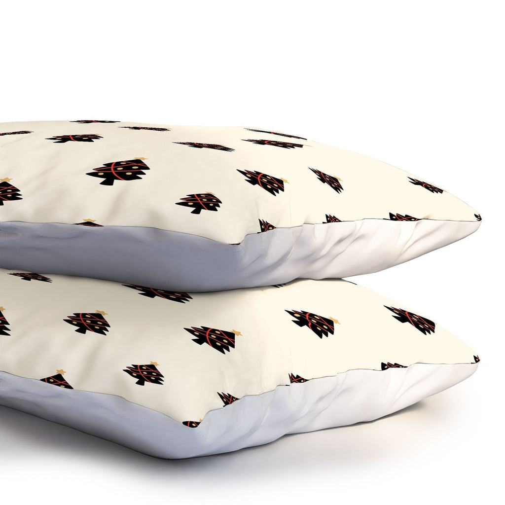 Design by Spark Black And Gold Christmas Tree Pillow Shams