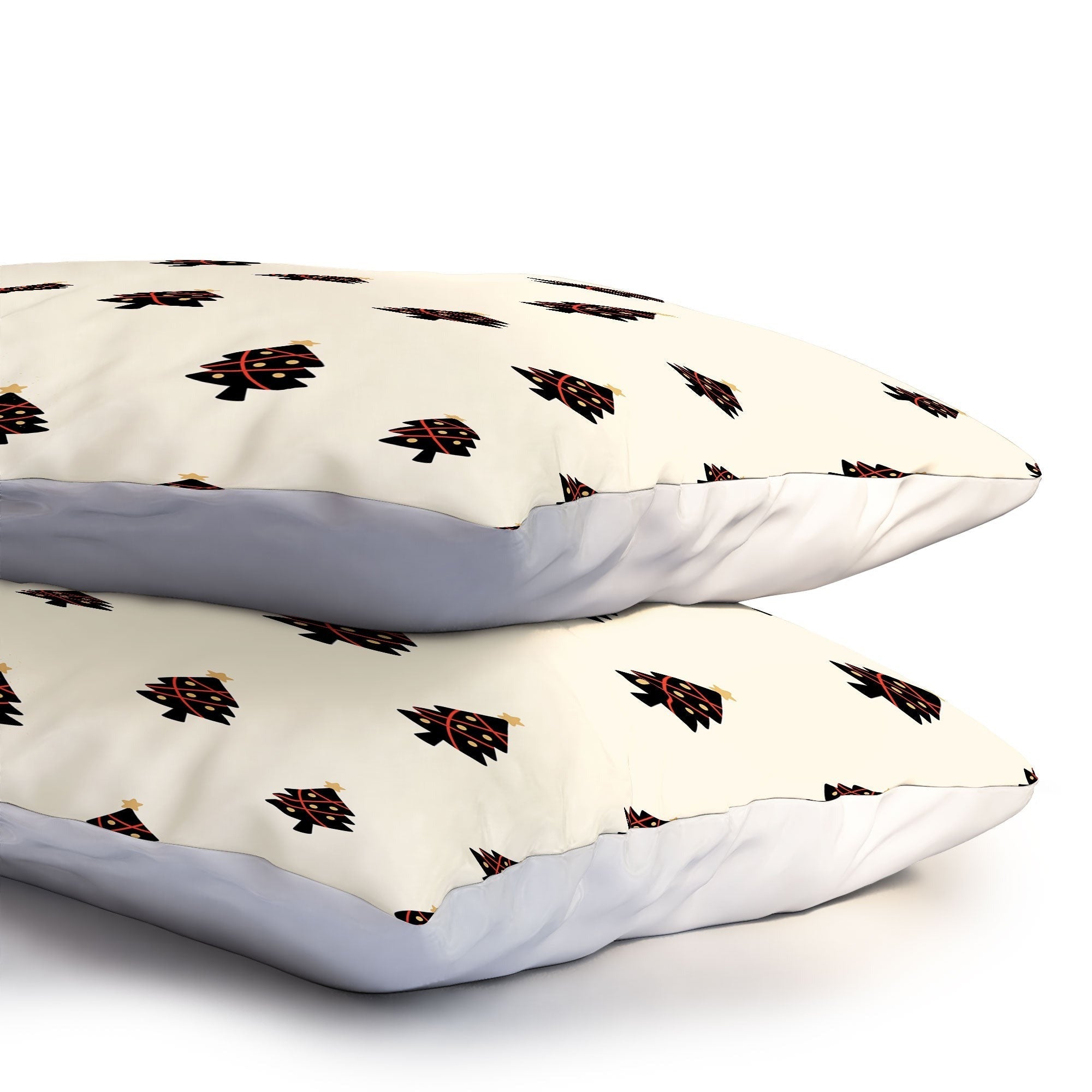 Design by Spark Black And Gold Christmas Tree Pillow Shams