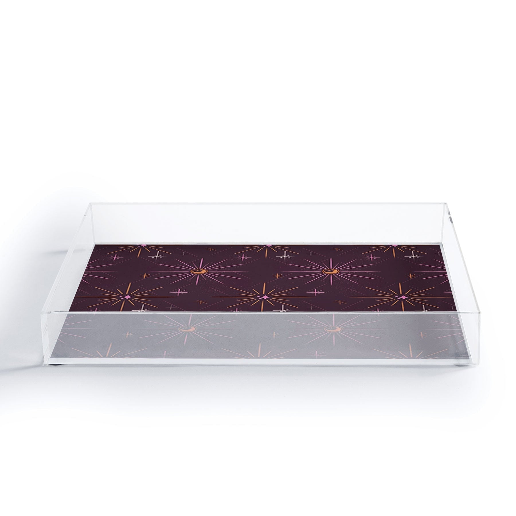 Little Om Pattern Little Moon plum Acrylic Tray
