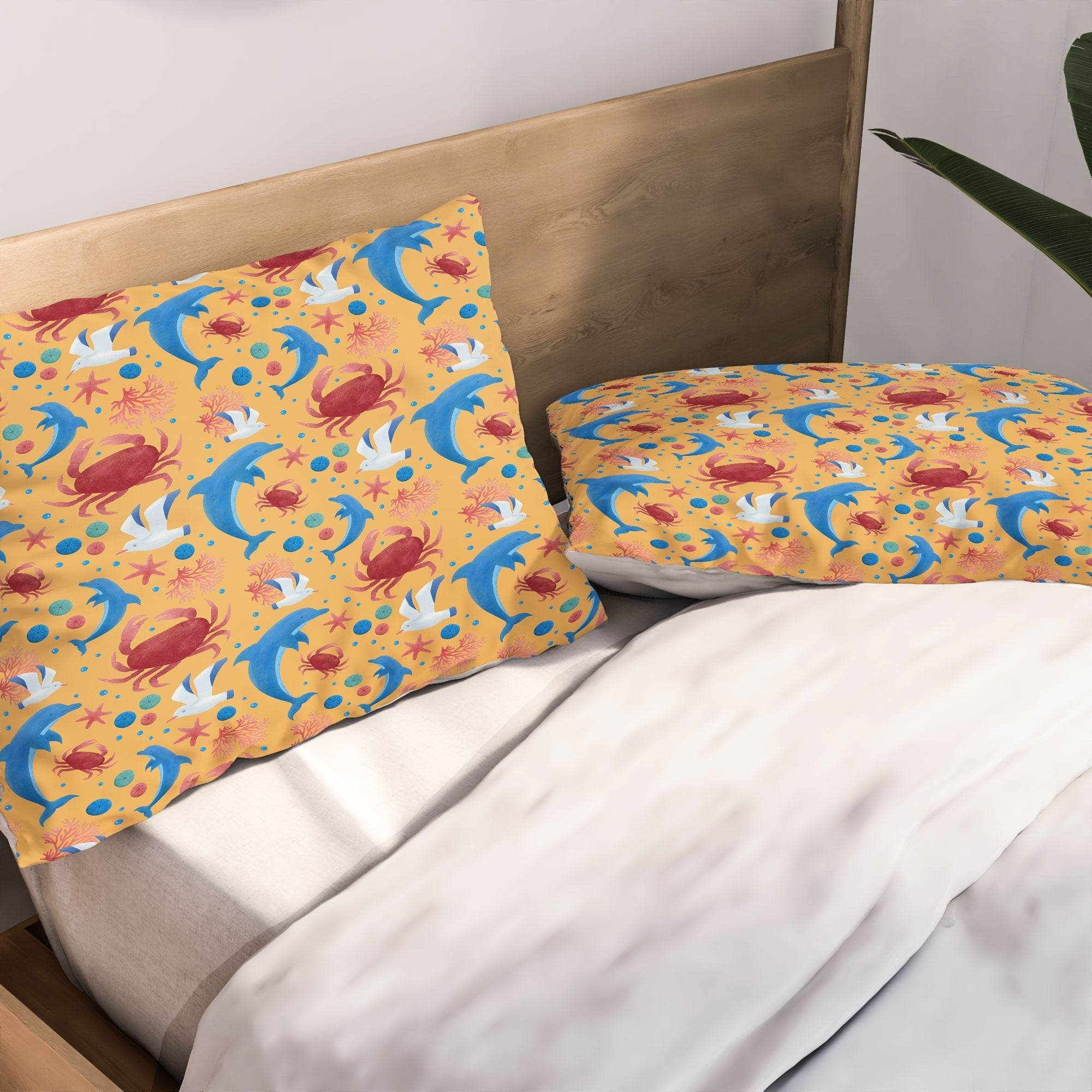 Seta Zakian Sailing Sealife yellow Pillow Shams