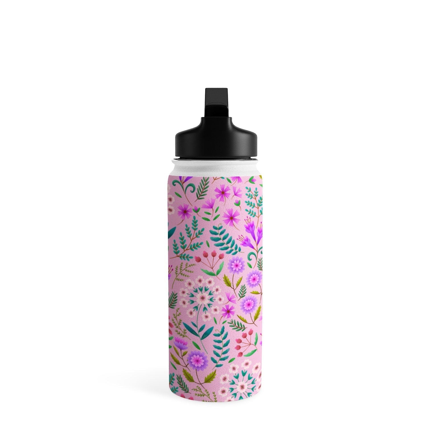Pimlada Phuapradit Ditsy Purple Floral Half Drop Water Bottle