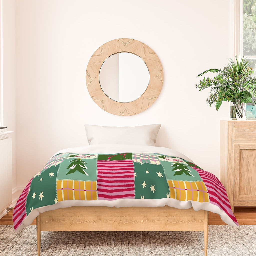 LouBruzzoni Cozy Christmas Patchwork Duvet Cover