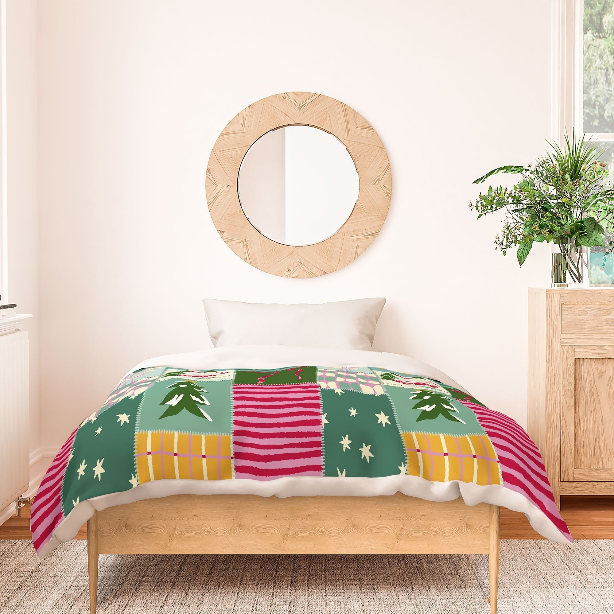 LouBruzzoni Cozy Christmas Patchwork Duvet Cover