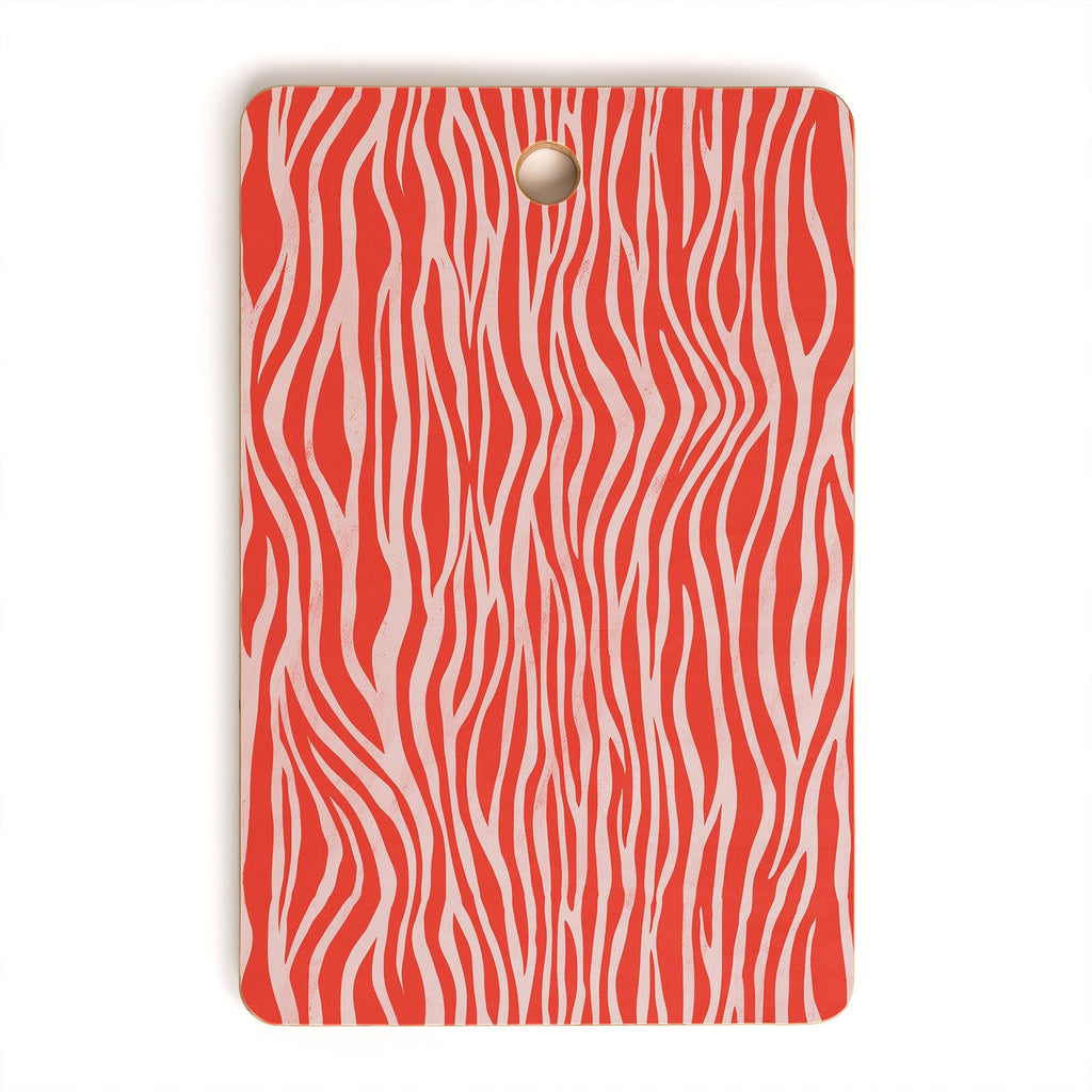 Avenie BR Red Zebra Stripe Cutting Board Rectangle