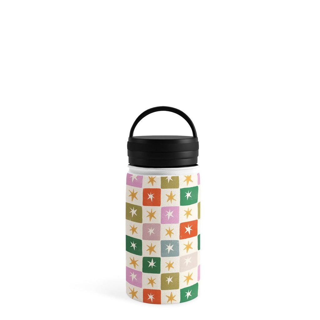 LouBruzzoni Retro Star Block Pattern Water Bottle