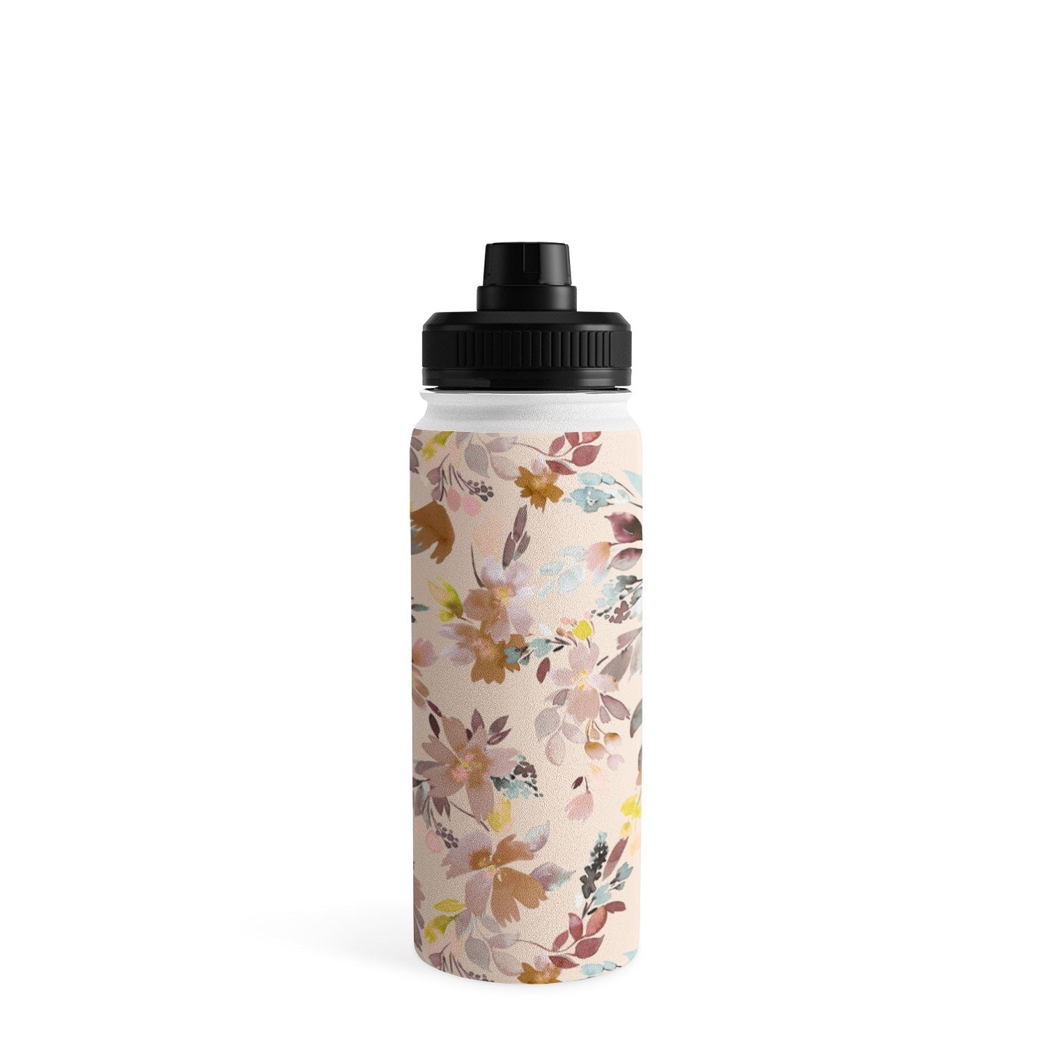 Ninola Design Botanic Retreat Floral Oleander Whimsical Soft Pink Water Bottle