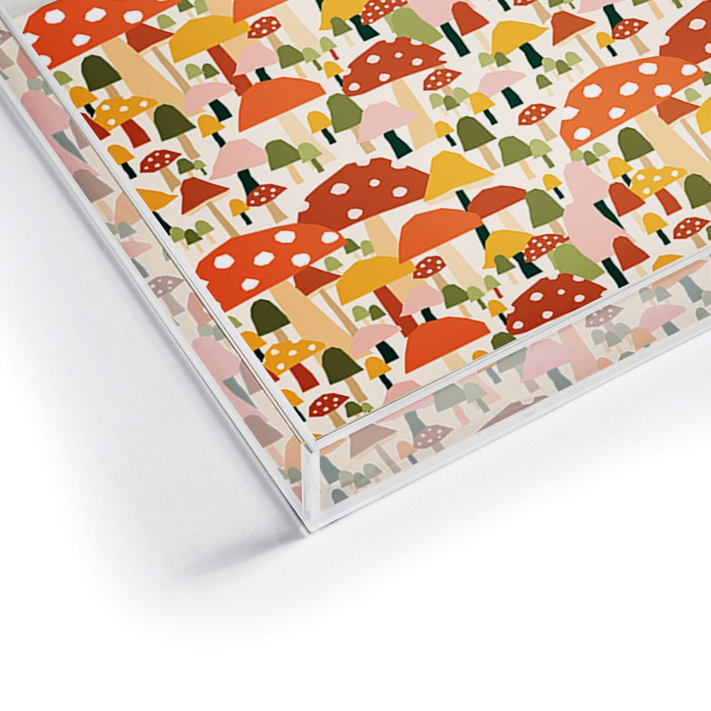 Valeria Frustaci autumnal mushrooms Acrylic Tray