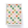 LouBruzzoni Retro Star Block Pattern Framed Mini Art Print