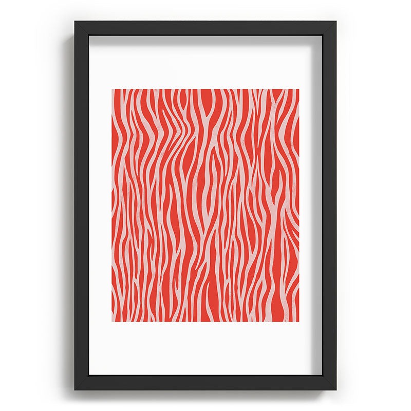 Avenie BR Red Zebra Stripe Recessed Framing Rectangle