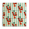 Design by Spark Zesty Tomatoes and Stripes Wood Wall Mural