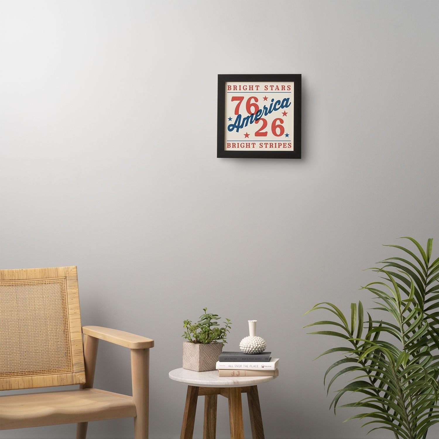 DENY Designs Bright Stars Bright Stripes Framed Wall Art