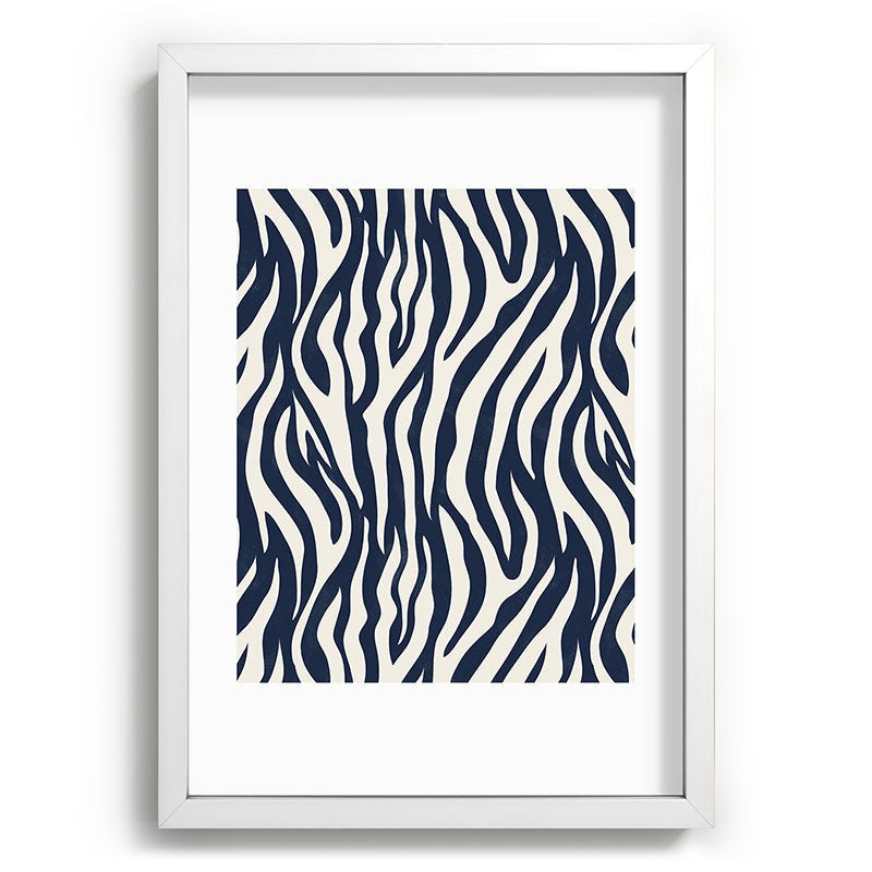 Avenie BR Navy Tiger Stripes Recessed Framing Rectangle