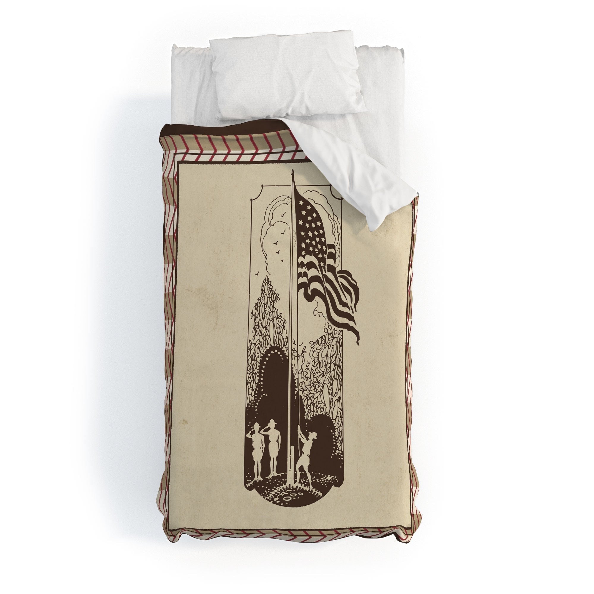 DENY Designs Flag Raisers Striped Square Duvet Cover