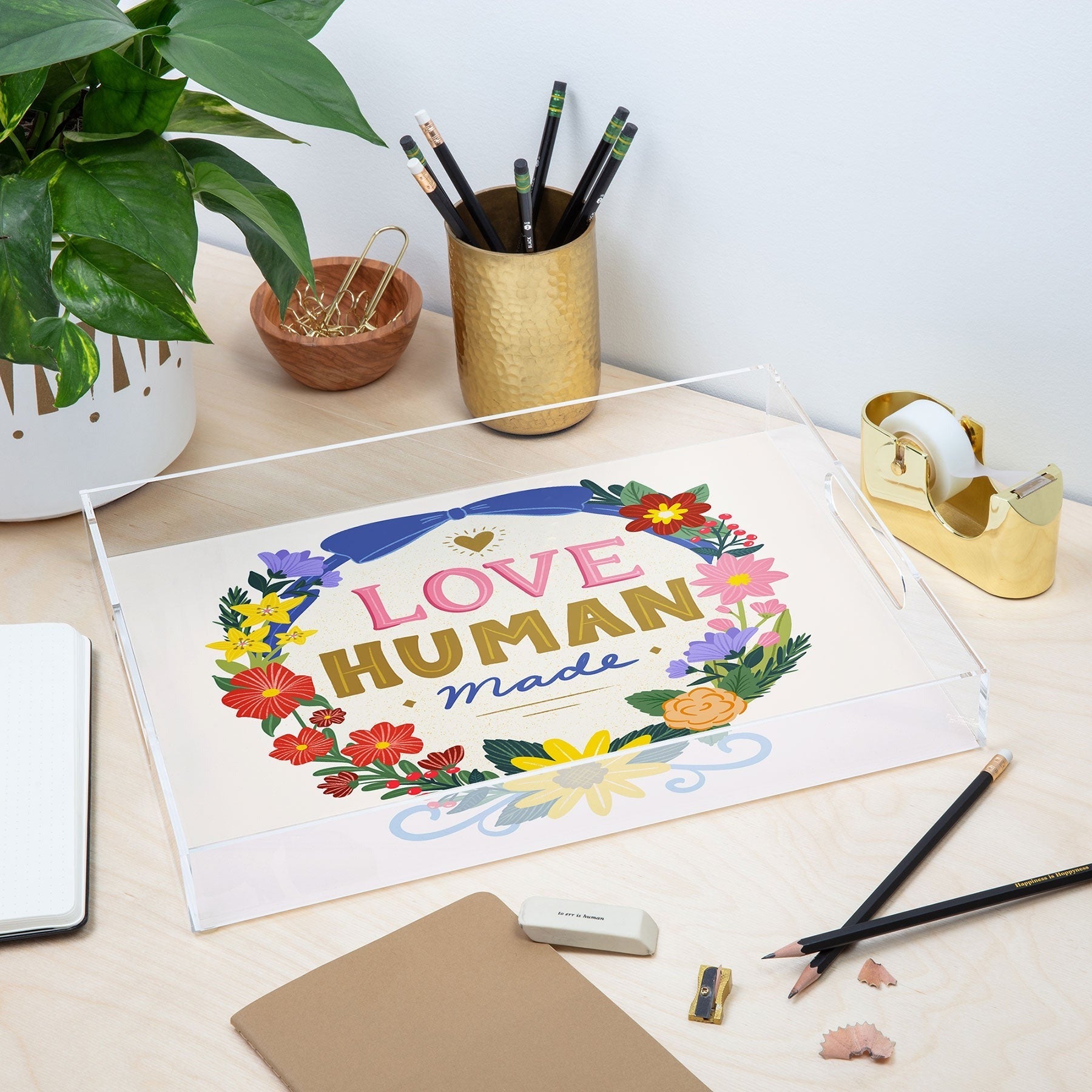 Design by Spark Love Human Made Floral Wreath Acrylic Tray