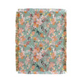 Ninola Design Botanic Retreat Floral Oleander Whimsical Teal Green Throw Blanket
