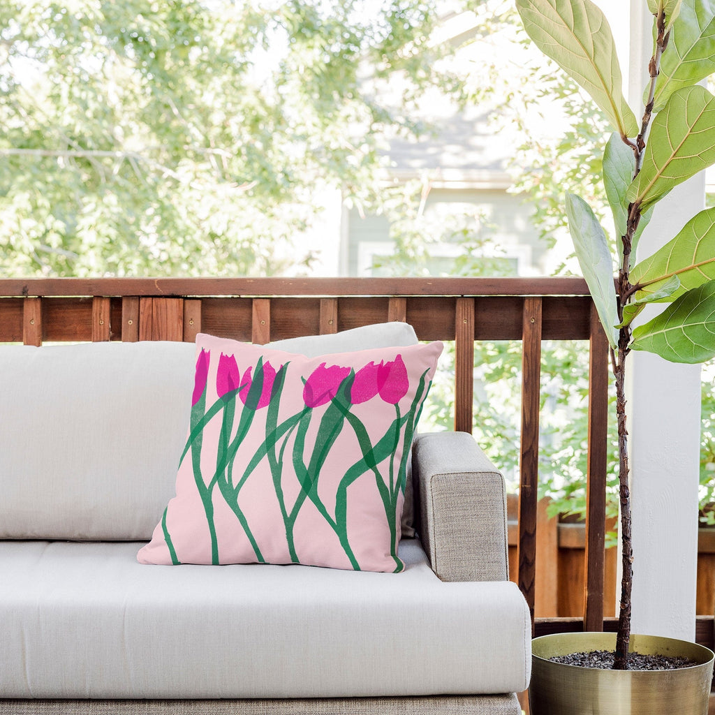 Garima Dhawan tulips 14 Outdoor Throw Pillow