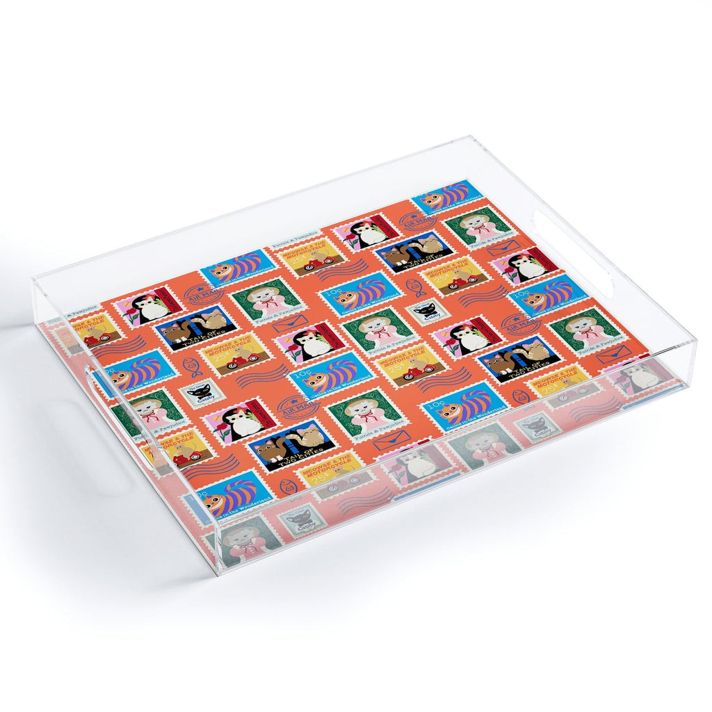 Design by Spark Classic Book Cat Stamps Acrylic Tray
