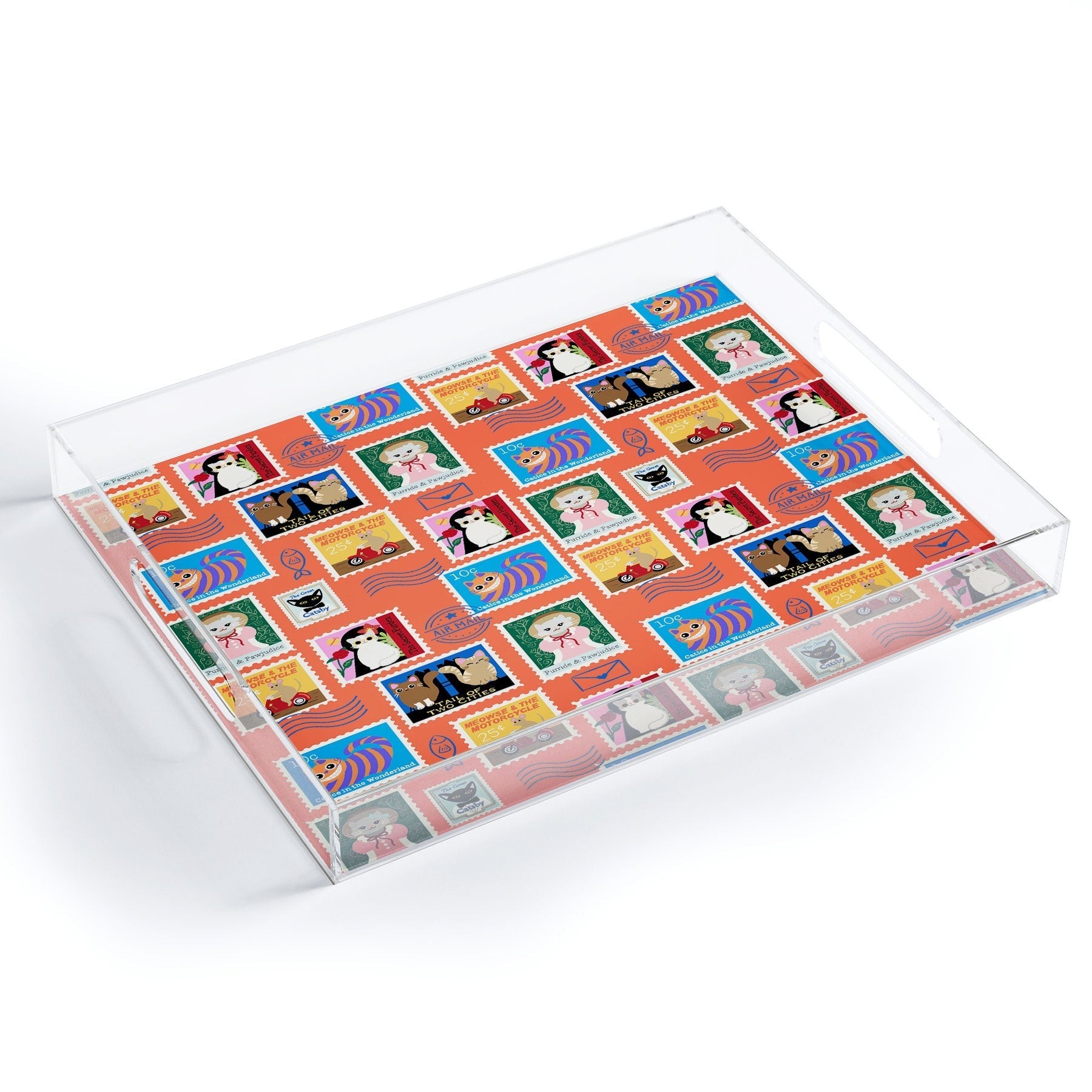Design by Spark Classic Book Cat Stamps Acrylic Tray