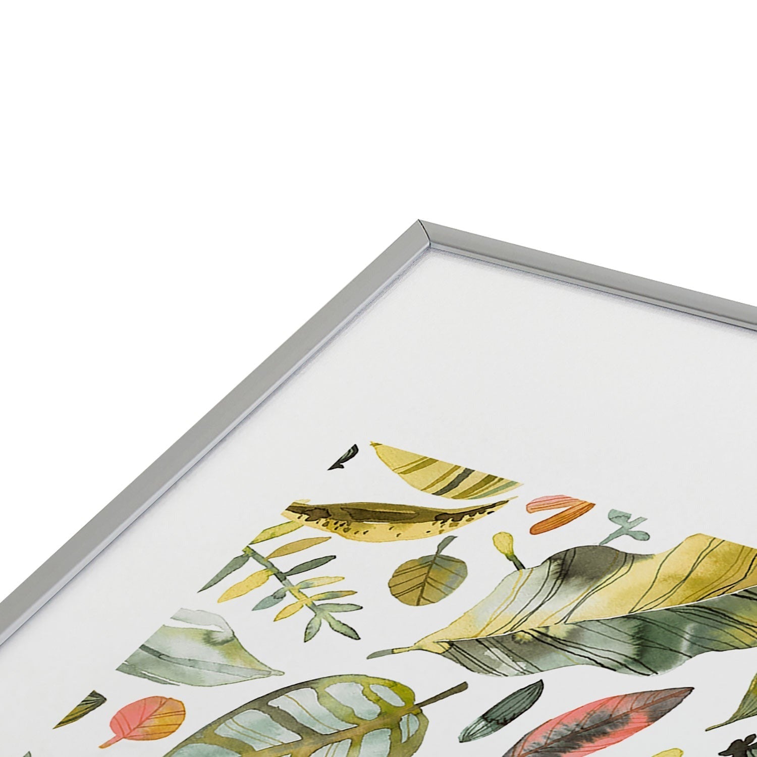 Ninola Design Botanic Retreat Tropical Jungle Leaves Botanical Green Orange Metal Framed Art Print