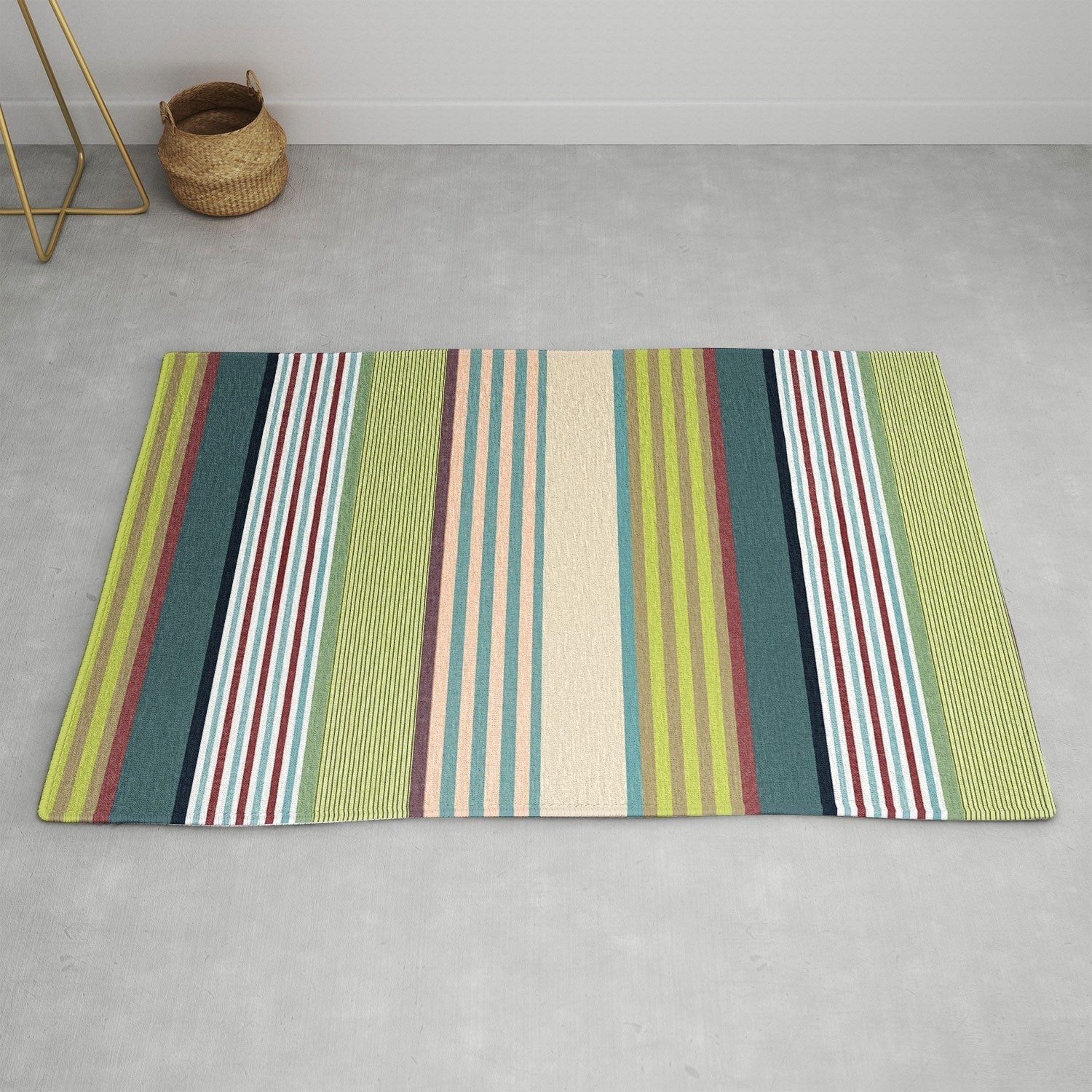 Marta Barragan Camarasa Colorful Stripe Delight Area Rug