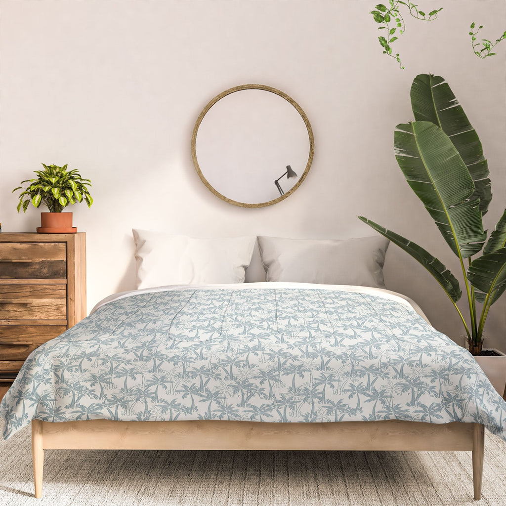 CoastL Studio Palm Forest Coastal Blue Comforter