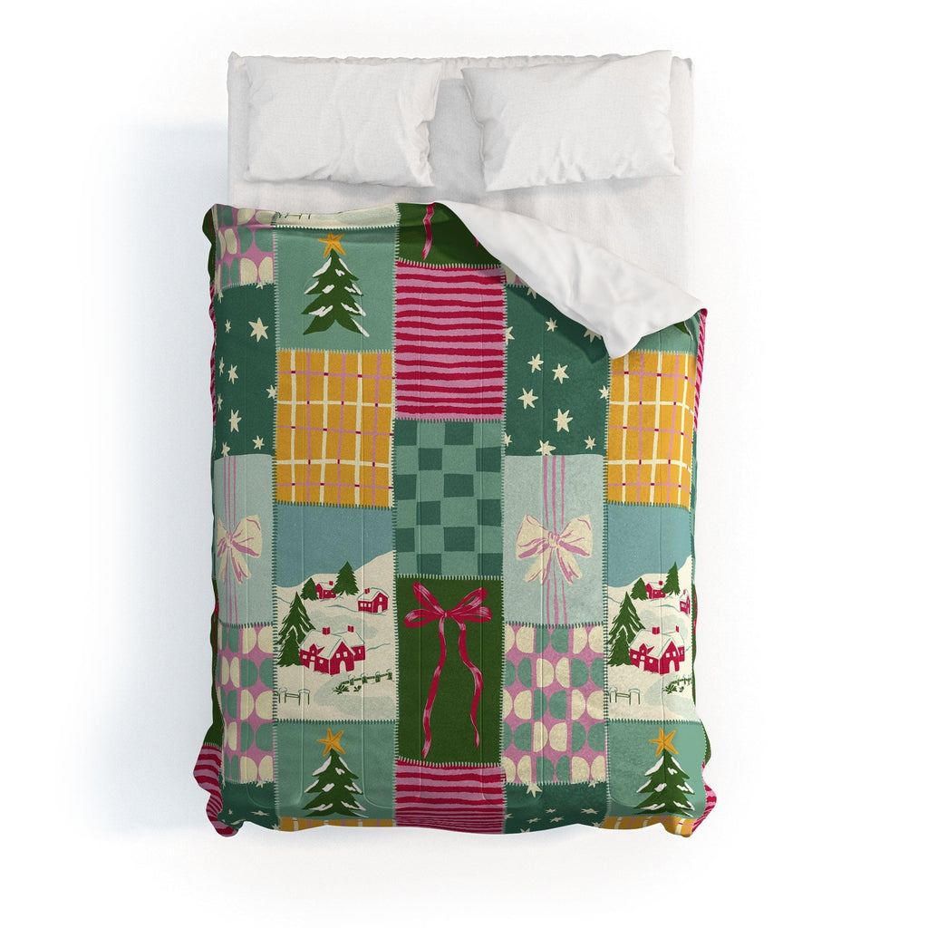 LouBruzzoni Cozy Christmas Patchwork Comforter