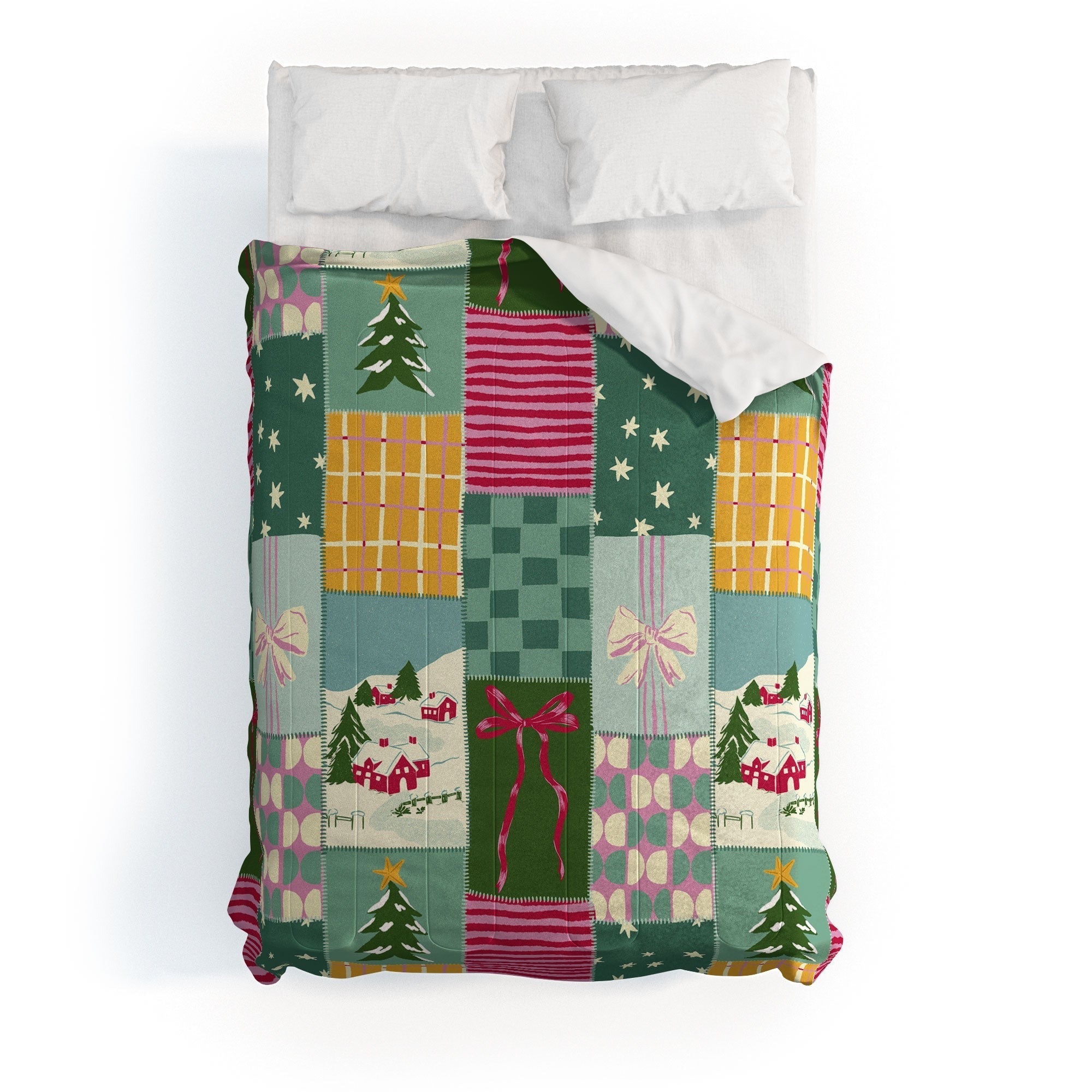 LouBruzzoni Cozy Christmas Patchwork Comforter