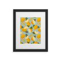 Jessica Molina Lemon Pattern on Sky Blue Framed Art Print