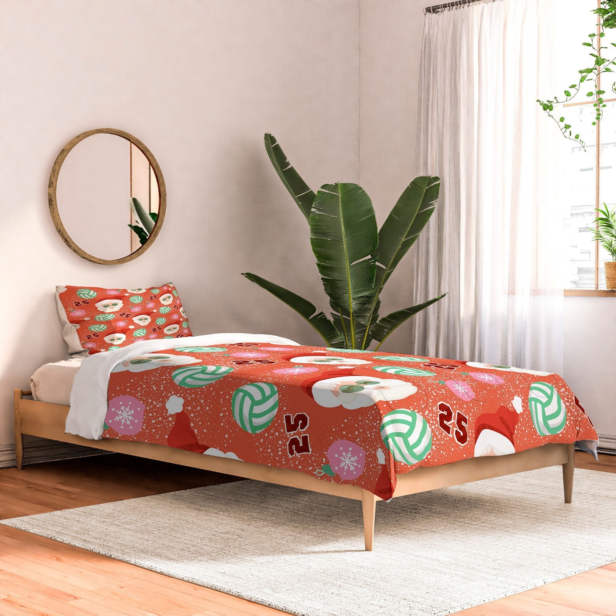Design by Spark Sporty Volleyball Santa Comforter