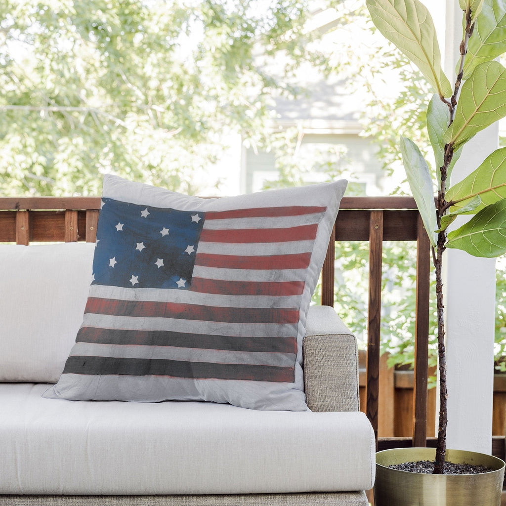 DENY Designs Flag Attributed to Elizabeth Schuyler Hamilton Outdoor Throw Pillow