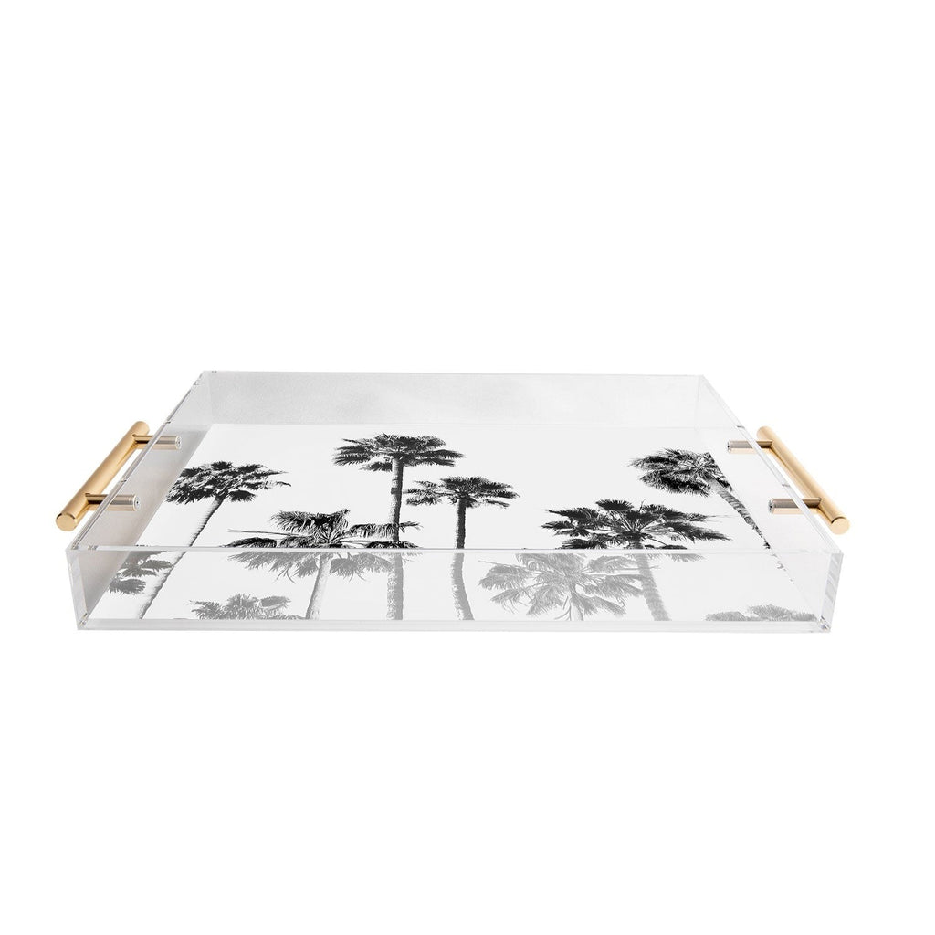 Gal Design Black And White Palms Acrylic Tray