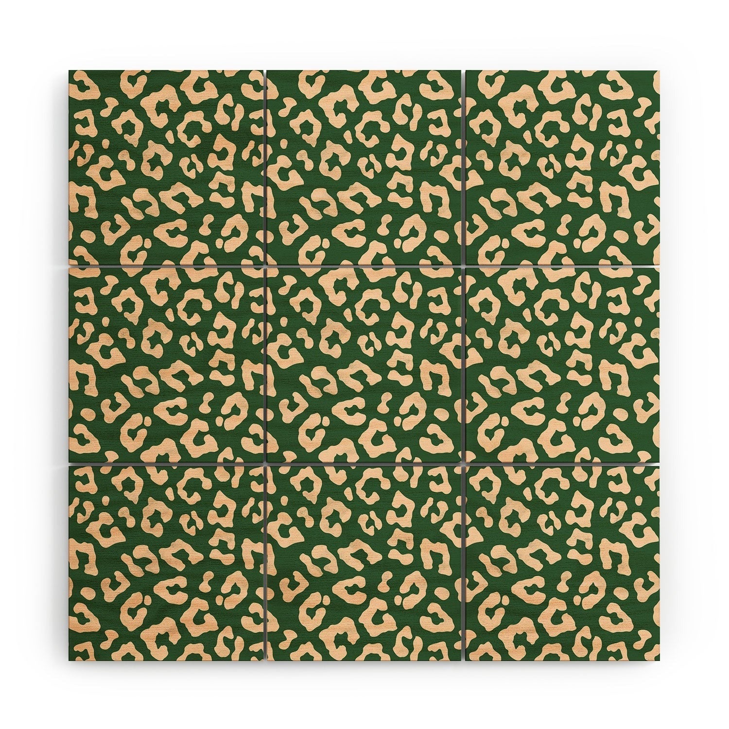 Avenie BR Cheetah Print In Green Wood Wall Mural