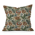 Marta Barragan Camarasa Retro Jungle Garden Throw Pillow