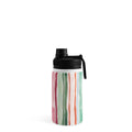Ninola Design Botanic Retreat Watercolor Stripes Green Orange Red Water Bottle