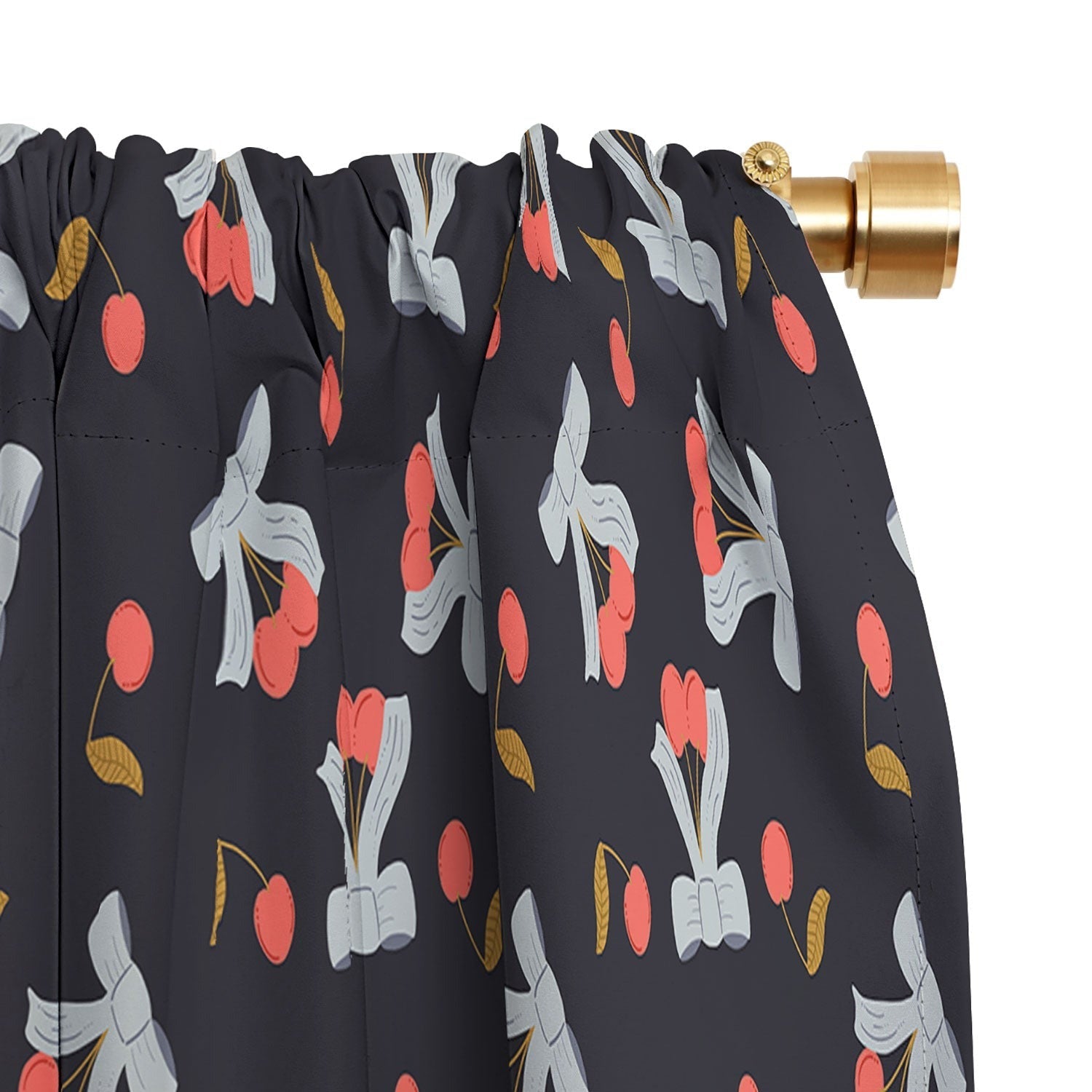 Jennifer Labre Cherries and Bows Blackout Window Curtain