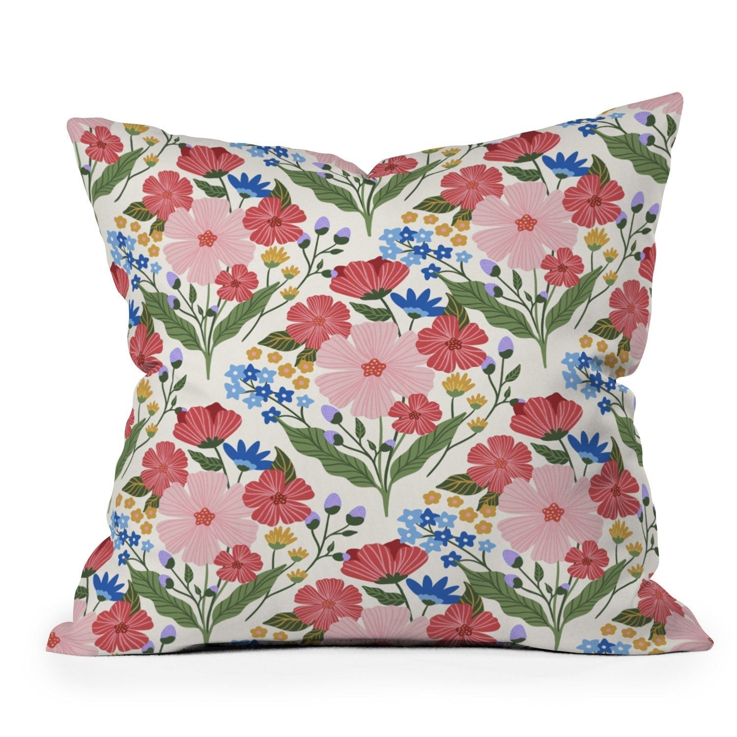 Design by Spark Wild Bloom Flowers Outdoor Throw Pillow