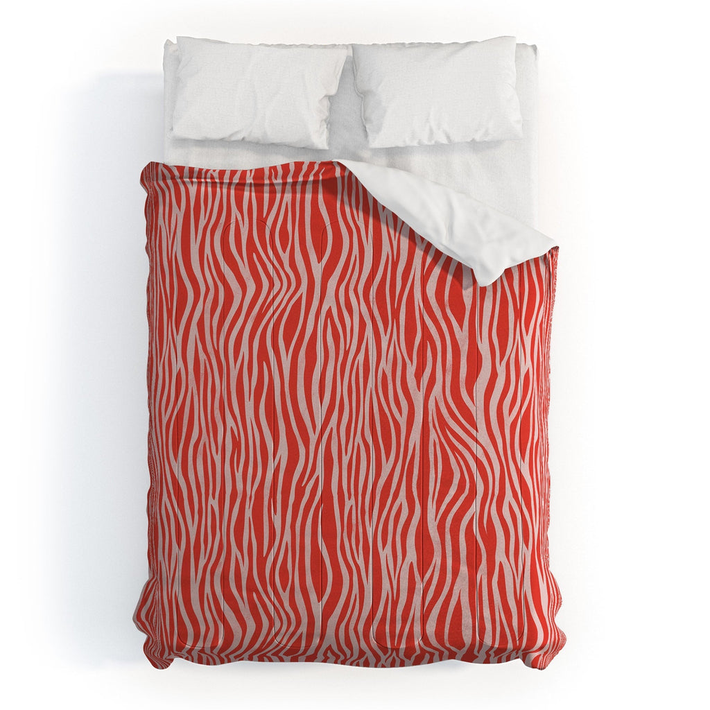 Avenie BR Red Zebra Stripe Comforter