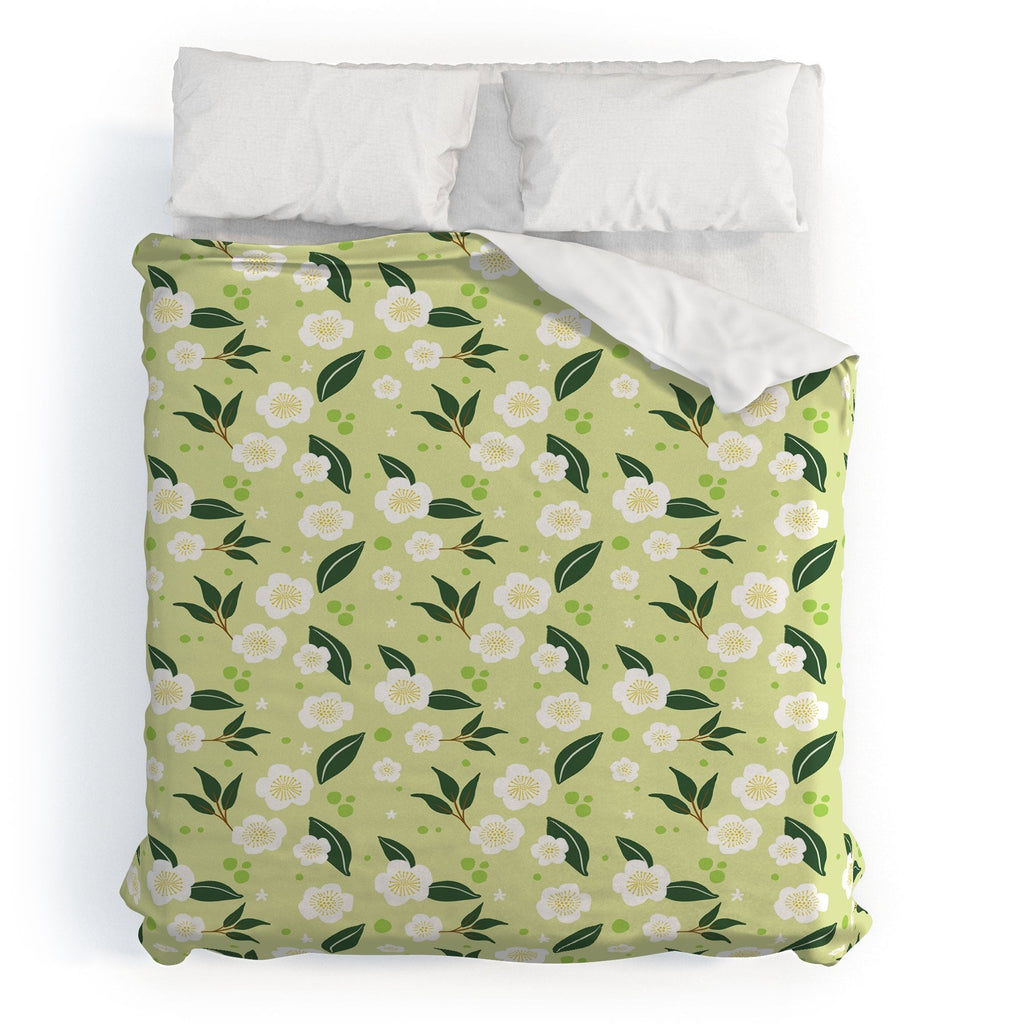 Design by Spark Matcha Tea Florals Duvet Cover