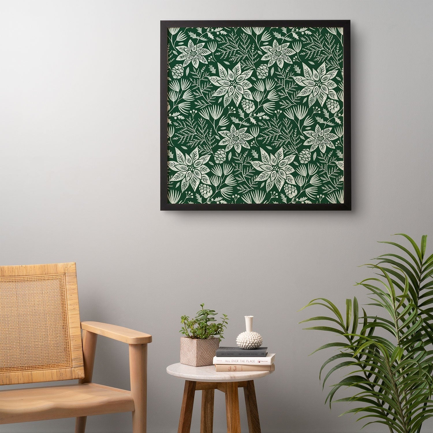 Pimlada Phuapradit Christmas Poinsettia Framed Wall Art