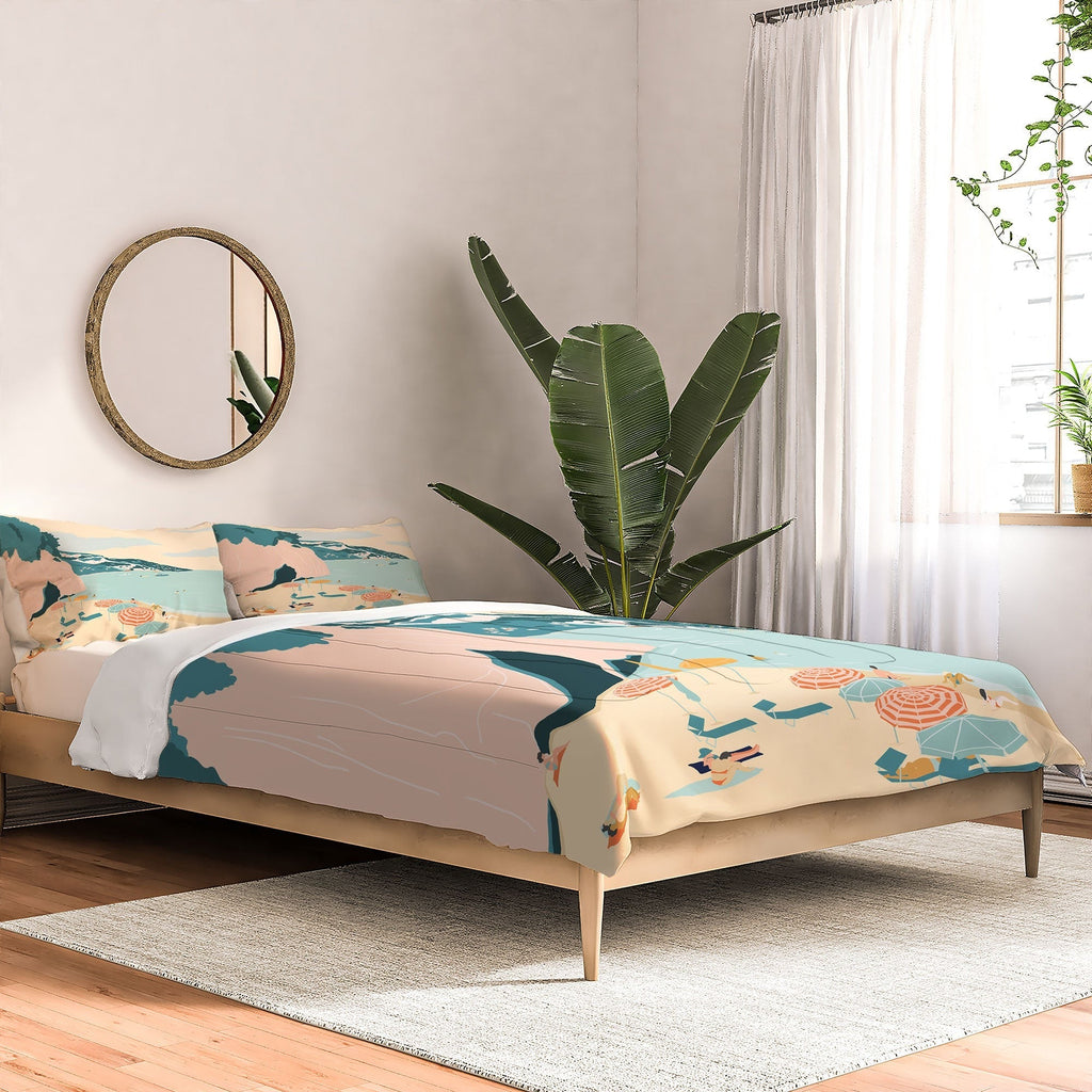 Valeria Frustaci Beach of Positano in Italy Comforter