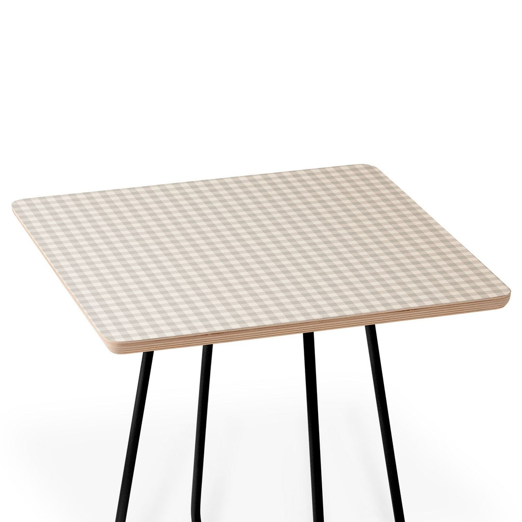 Colour Poems Gingham Plaid Pattern Cloud White Side Table