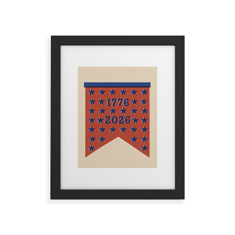 DENY Designs Star Banner Framed Art Print