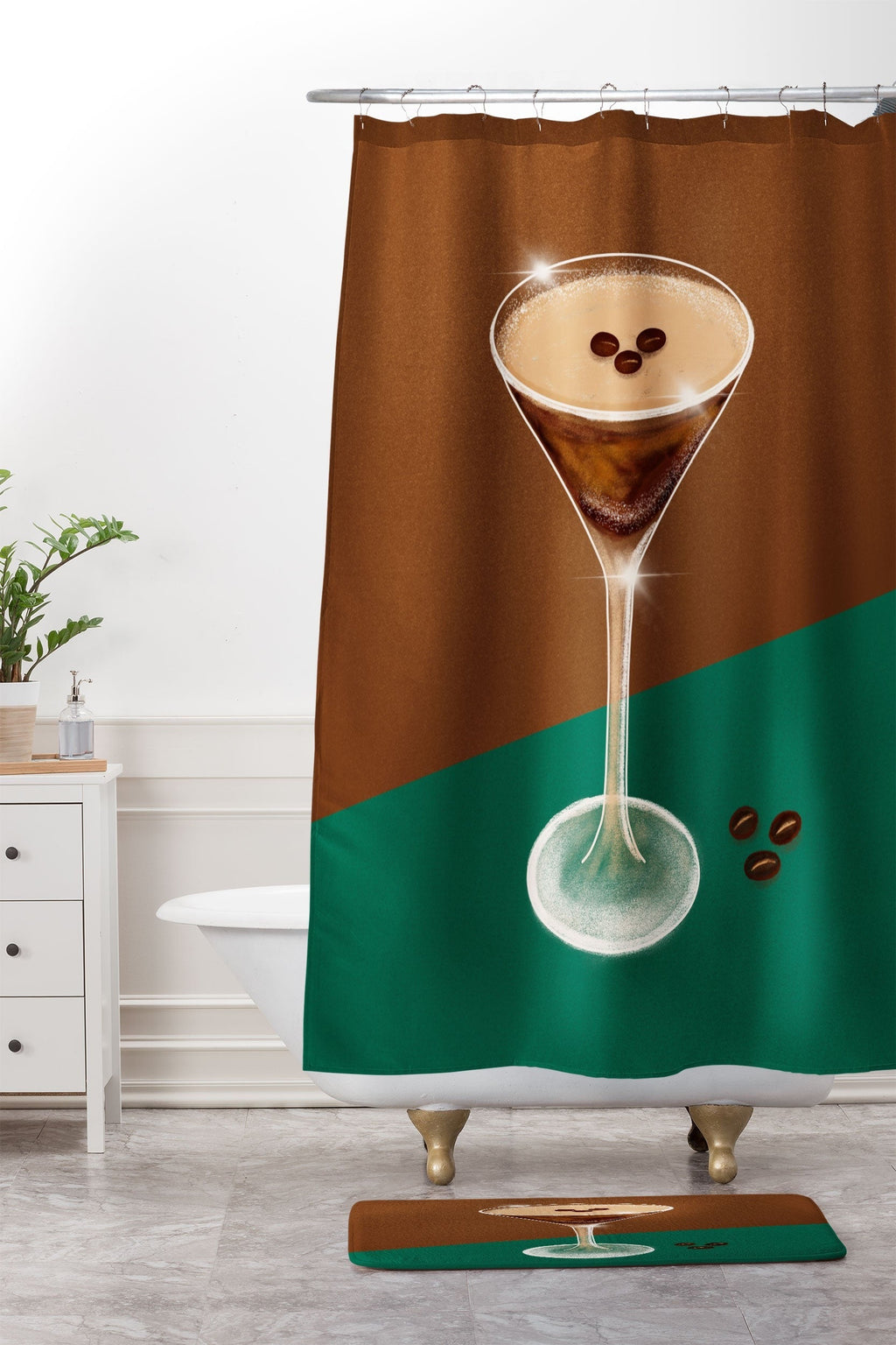 Design by Spark Expresso Martini Coffee Beans Memory Foam Bath Mat